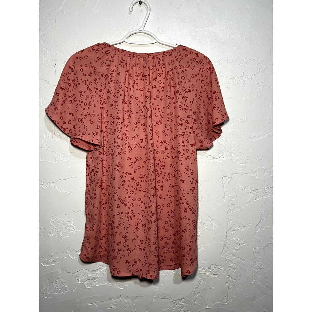 Maurices Pink Floral Short Sleeve Blouse - Picture 5 of 6